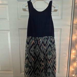 Blue and pink high low dress